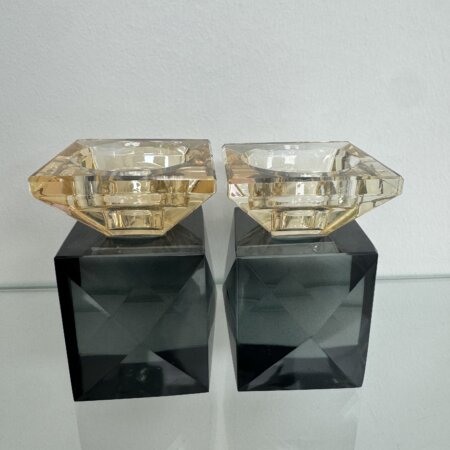 פמוטי יהלום שחור-זהב