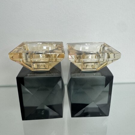 פמוטי יהלום שחור-זהב