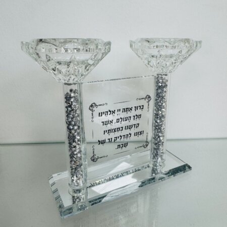 מעמד פמוטים דגם "עידן" כסף