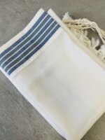 טלית צמר דגם "דויד" פסים ג'ינס