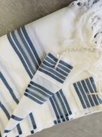 טלית צמר דגם "דויד" פסים ג'ינס טלית צמר דגם "דויד" פסים ג'ינס