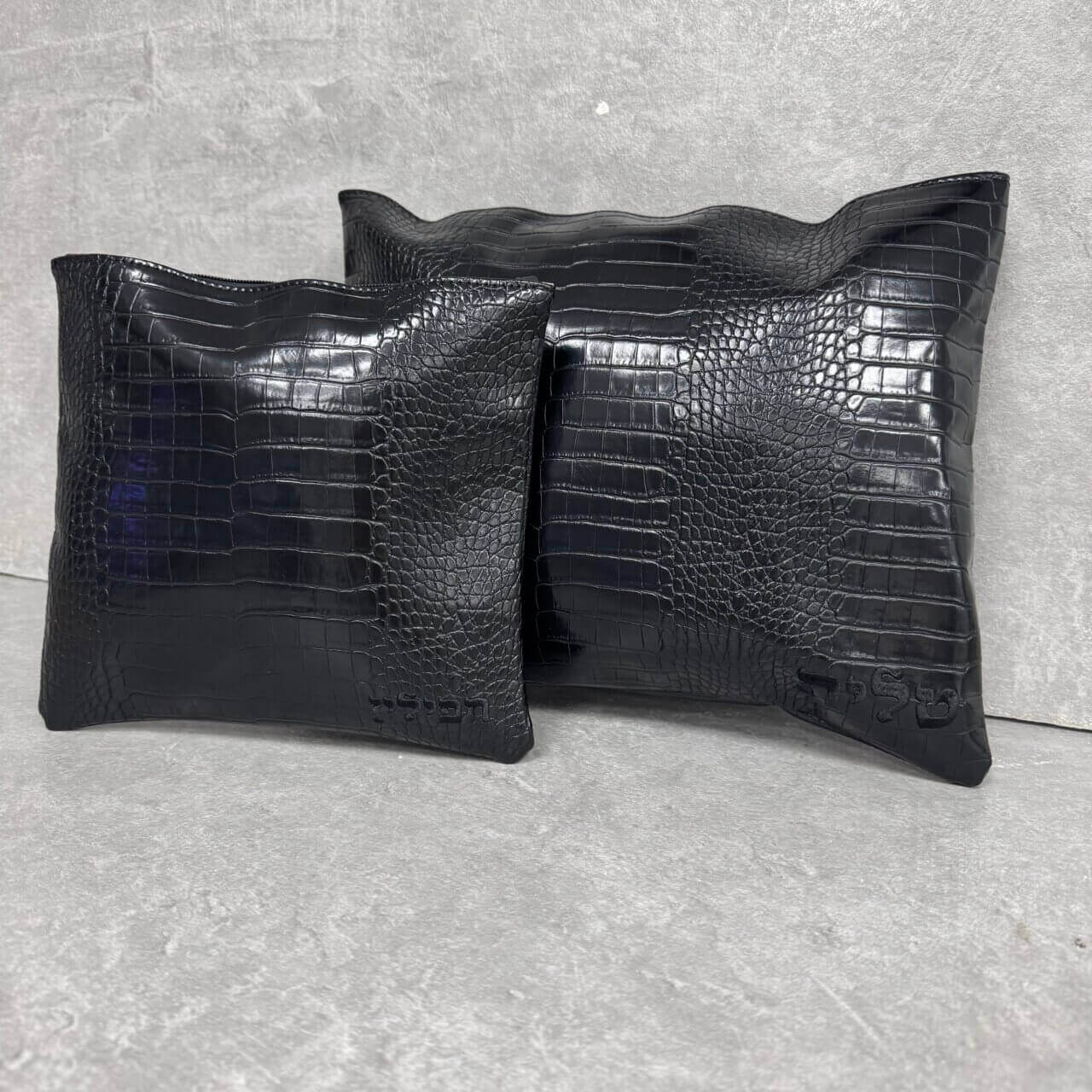 סט כיסויים לטלית ולתפילין "נחשון" שחור