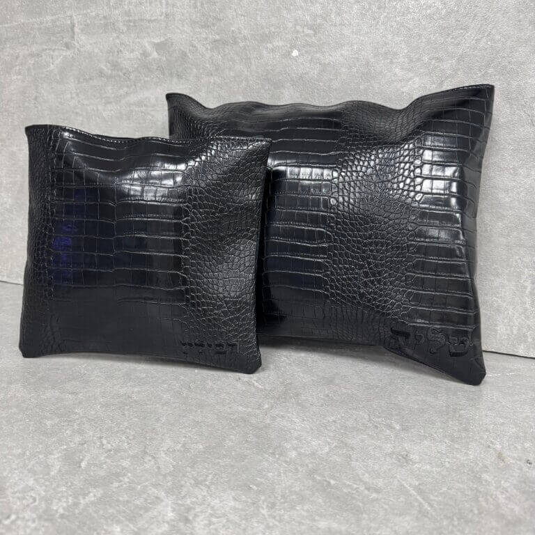 סט כיסויים לטלית ולתפילין "נחשון" שחור